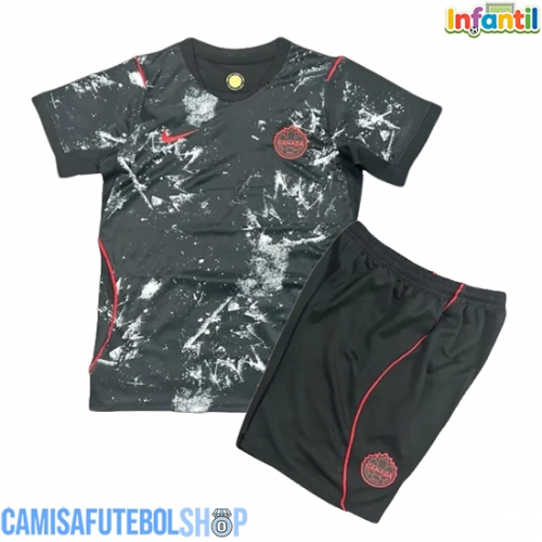 Camisa de time de futebol Canadá Replicas 2º Equipamento Infantil Mundo 2026 Manga Curta (+ Calças curtas)